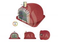 Ref. Borboleta Red with Iron Door and Cork Insulation - Available dimensions 80, 90, 100, 110 and 120